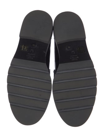 Stuart Weitzman Patent Leather Tassel Accents Loafers