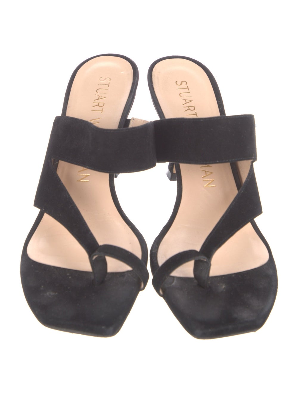 Stuart Weitzman Suede Slides Grey - image 3