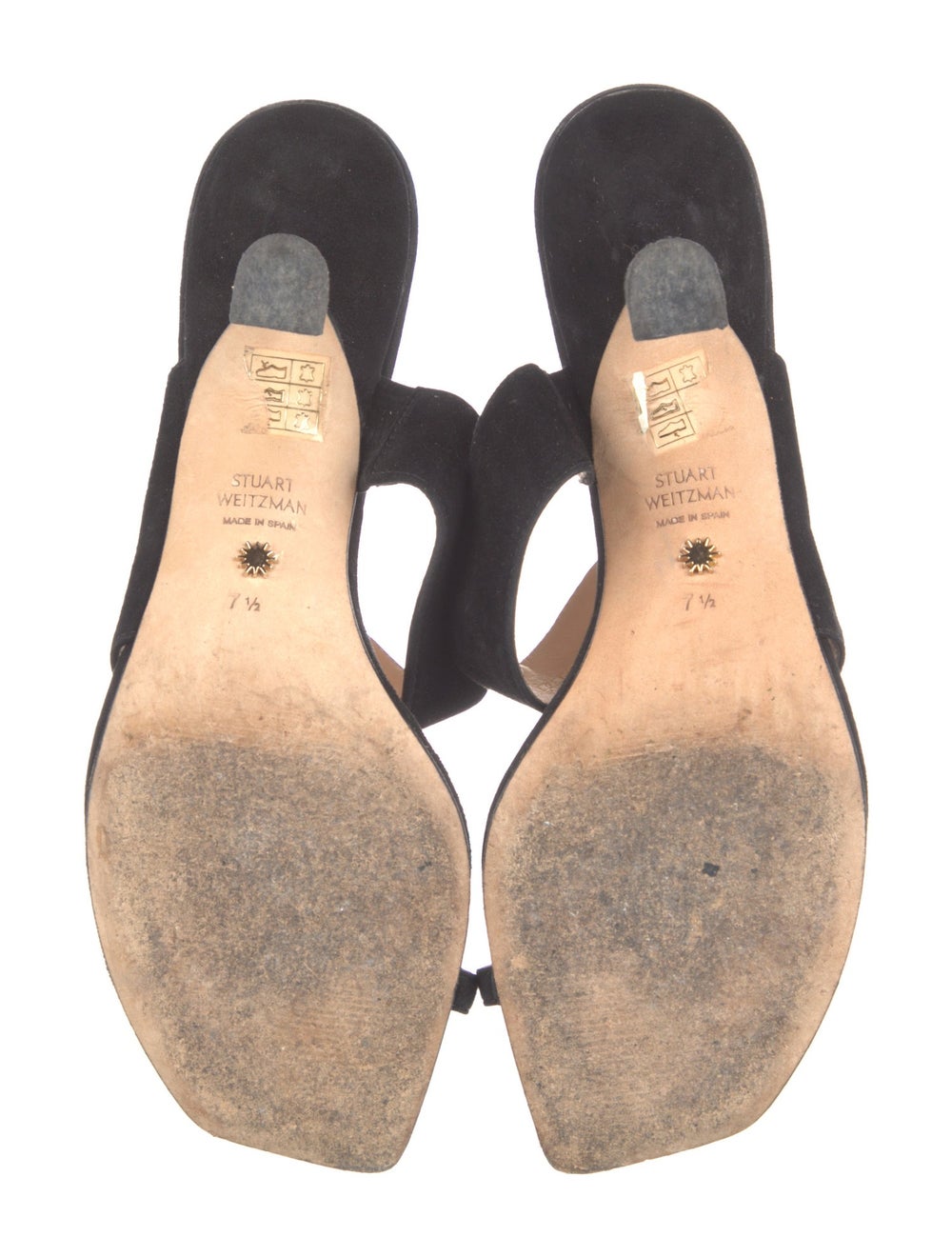 Stuart Weitzman Suede Slides Grey - image 5