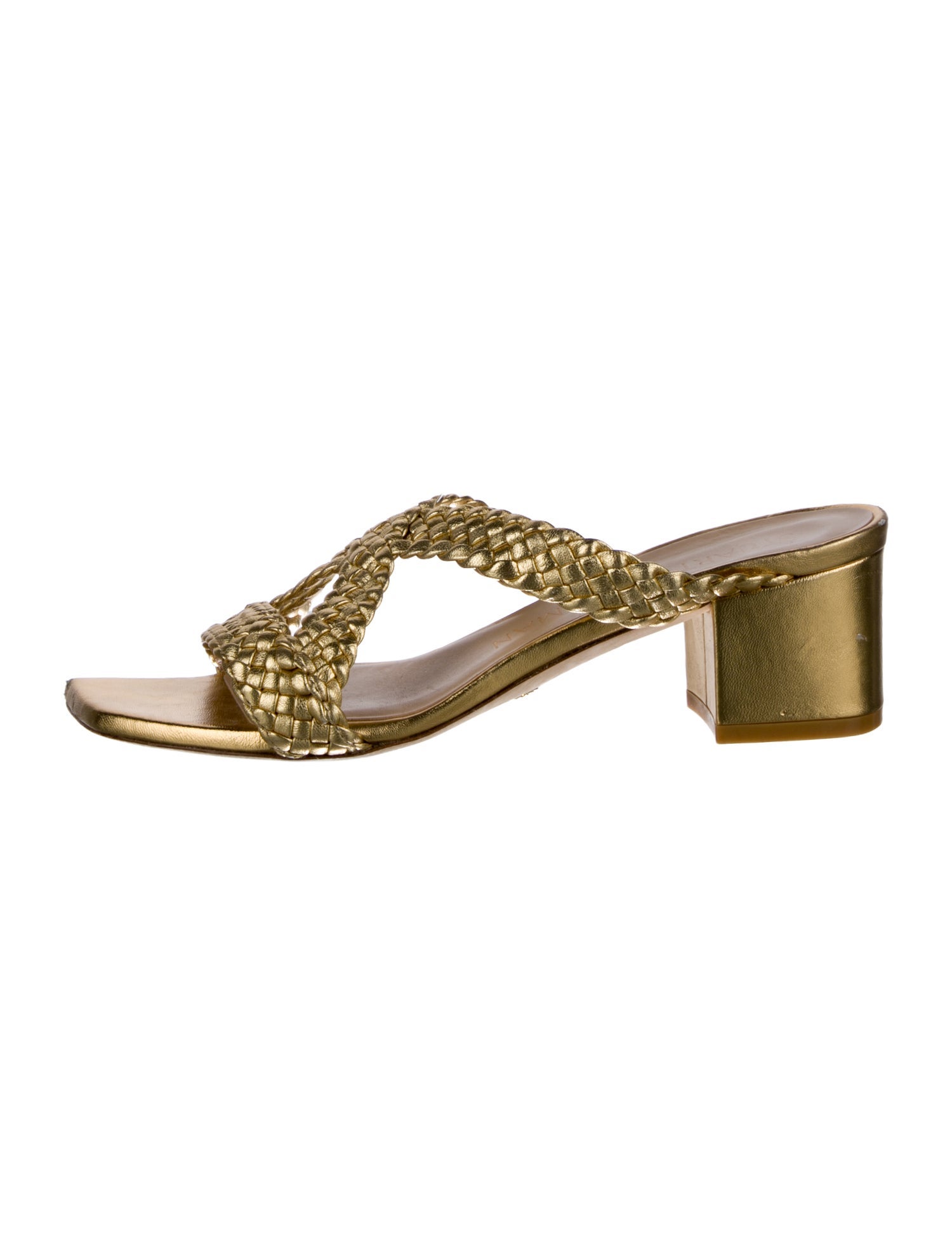 Stuart Weitzman Leather Braided Accents Sandals