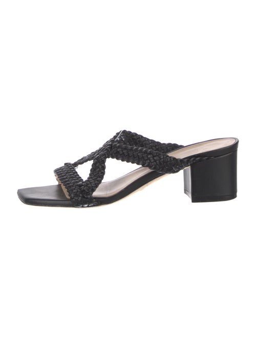 Stuart Weitzman Leather Braided Accents Slides