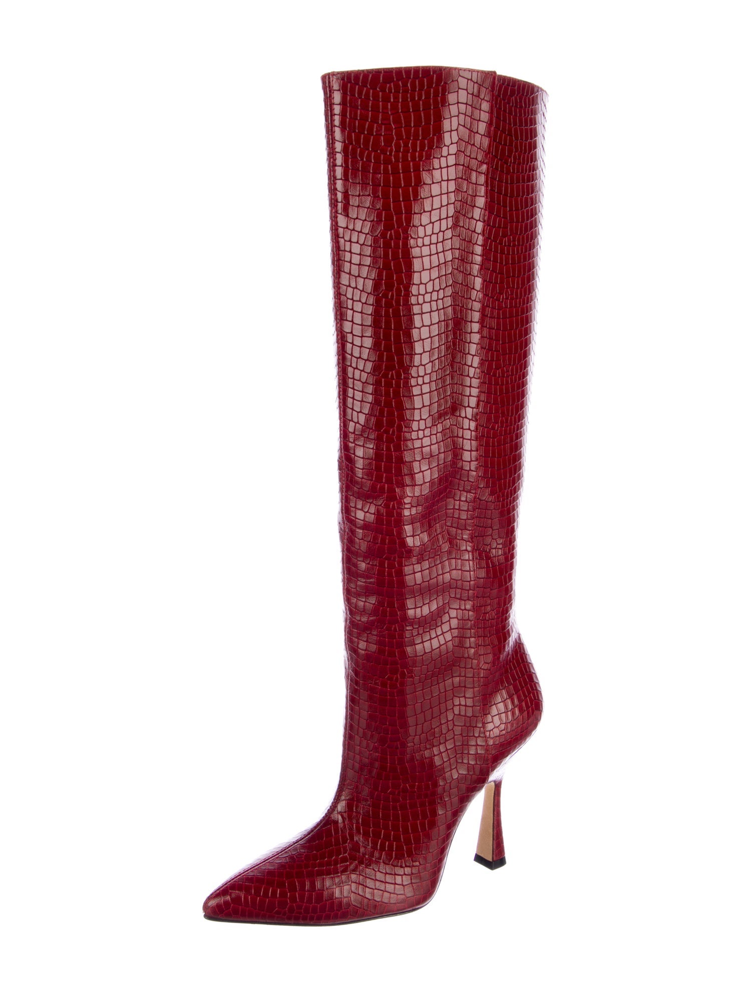 Stuart Weitzman Embossed Leather Animal Print Boots