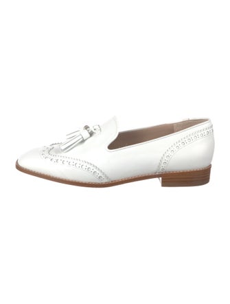 Stuart Weitzman Leather Tassel Accents Loafers