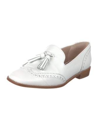 Stuart Weitzman Leather Tassel Accents Loafers