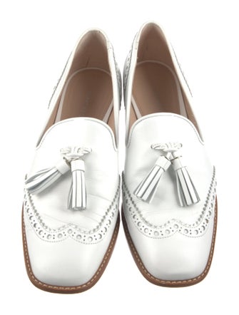 Stuart Weitzman Leather Tassel Accents Loafers