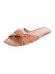 Stuart Weitzman Leather Bow Accents Slides