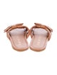 Stuart Weitzman Leather Bow Accents Slides