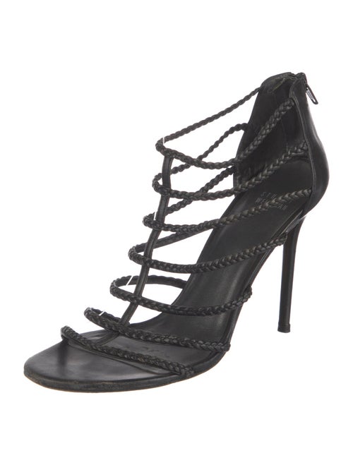Stuart Weitzman Leather Braided Accents Gladiator Sandals