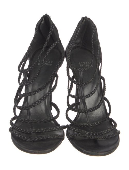 Stuart Weitzman Leather Braided Accents Gladiator Sandals