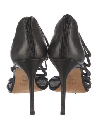 Stuart Weitzman Leather Braided Accents Gladiator Sandals