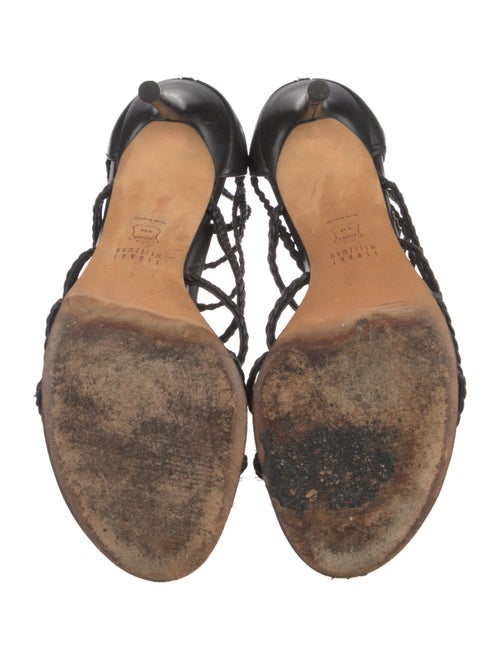 Stuart Weitzman Leather Braided Accents Gladiator Sandals