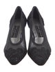 Stuart Weitzman Mesh Lace Trim Embellishment Pumps