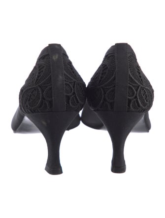 Stuart Weitzman Mesh Lace Trim Embellishment Pumps