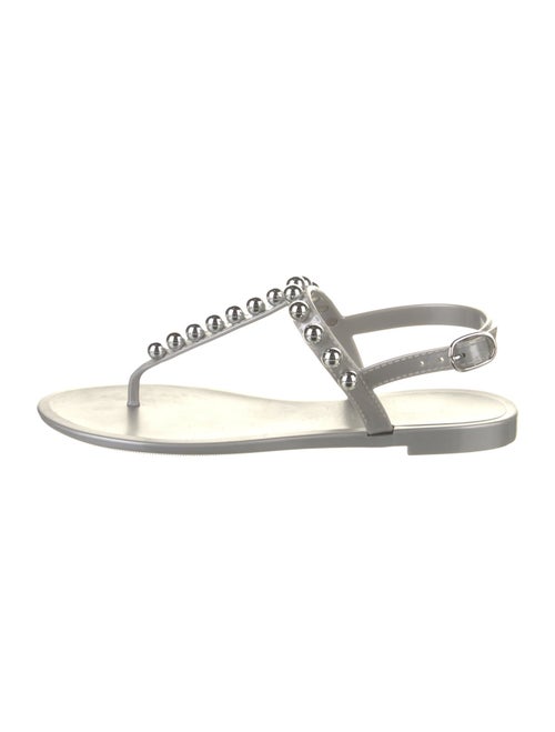 Stuart Weitzman Rubber Beaded Accents T-Strap Sandals