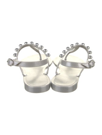 Stuart Weitzman Rubber Beaded Accents T-Strap Sandals