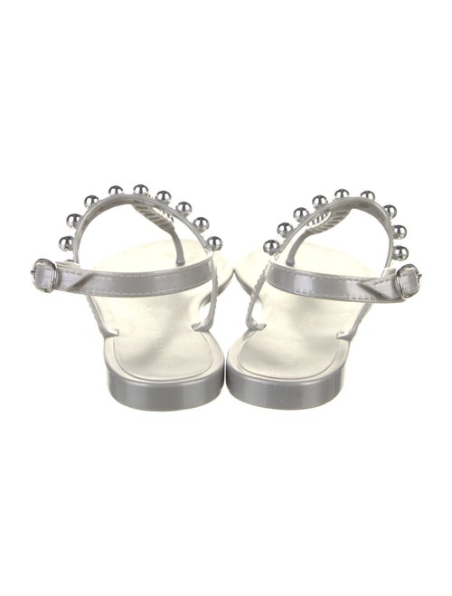 Stuart Weitzman Rubber Beaded Accents T-Strap Sandals