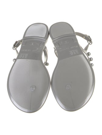 Stuart Weitzman Rubber Beaded Accents T-Strap Sandals