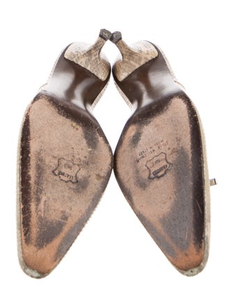 Stuart Weitzman Leather Animal Print Mules