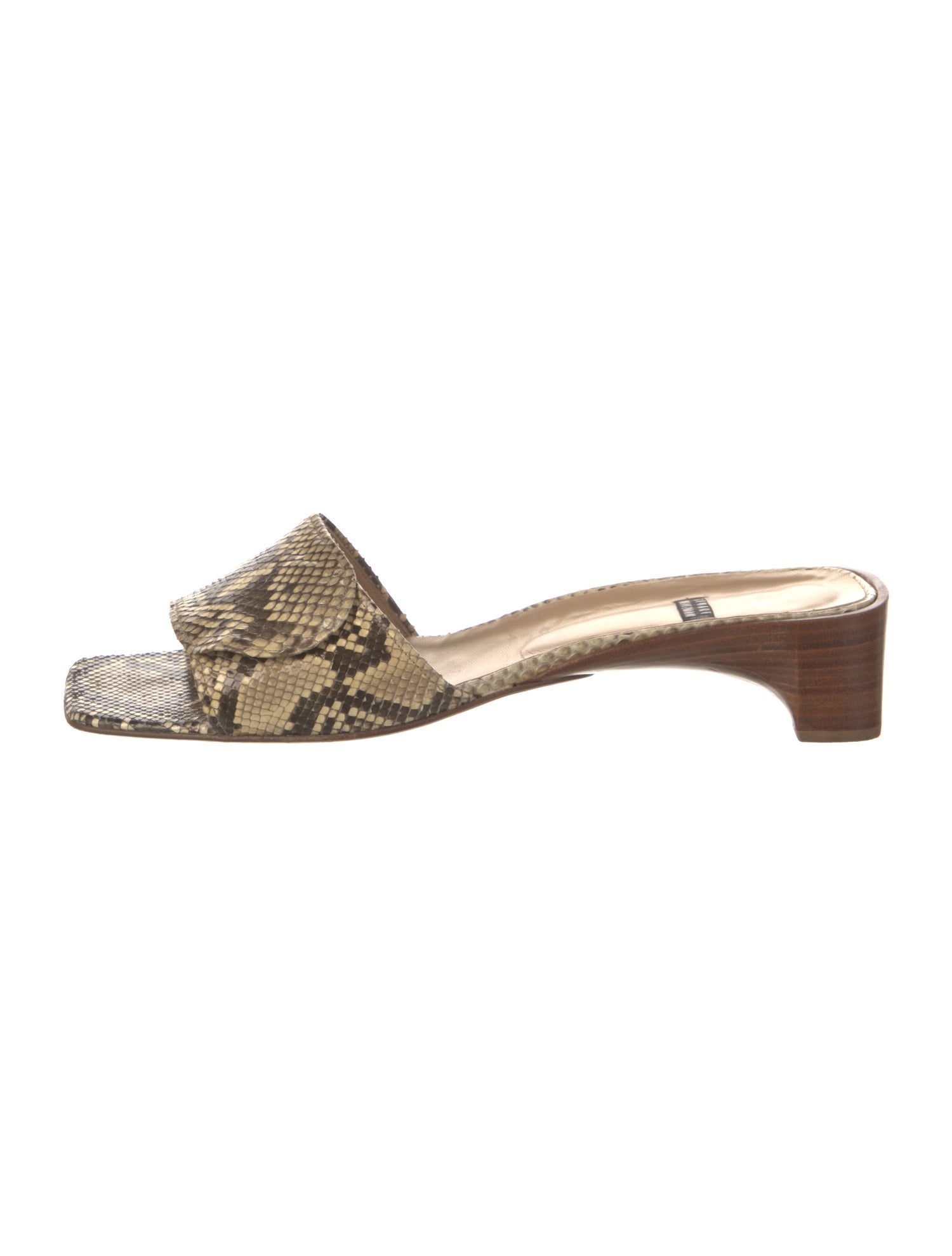 Stuart Weitzman Snakeskin Animal Print Slides