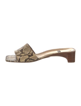 Stuart Weitzman Snakeskin Animal Print Slides