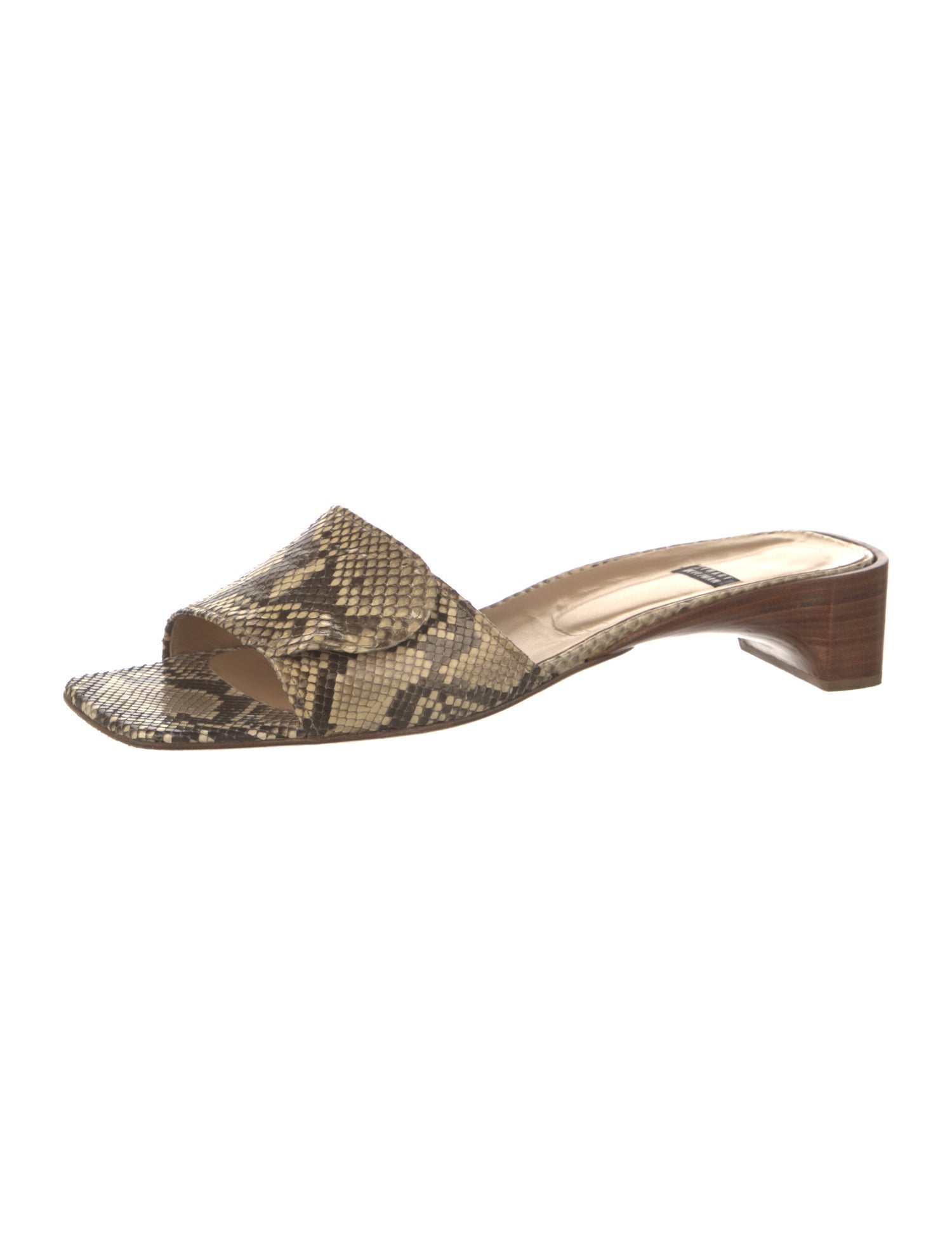 Stuart Weitzman Snakeskin Animal Print Slides