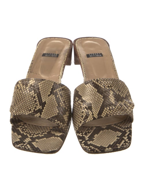 Stuart Weitzman Snakeskin Animal Print Slides