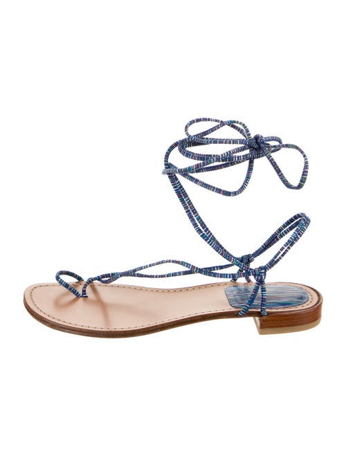 Stuart Weitzman Leather Printed Gladiator Sandals