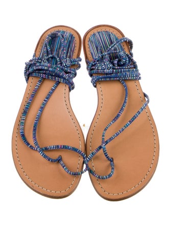 Stuart Weitzman Leather Printed Gladiator Sandals