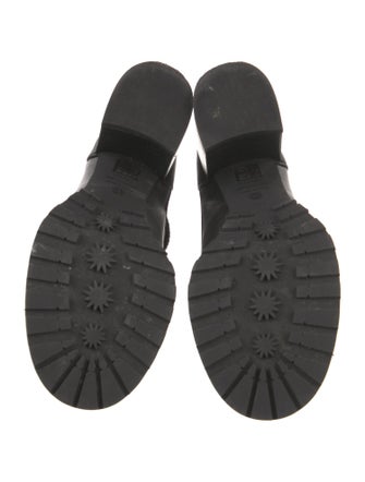 Stuart Weitzman Leather Chain-Link Accents Combat Boots