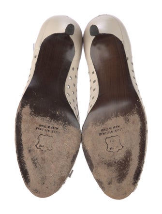 Stuart Weitzman Leather Cutout Accent Pumps