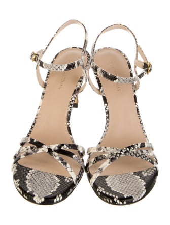 Stuart Weitzman Leather Animal Print Sandals