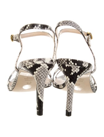Stuart Weitzman Leather Animal Print Sandals