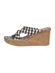 Stuart Weitzman Plaid Print Slides