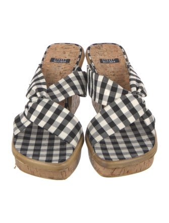 Stuart Weitzman Plaid Print Slides