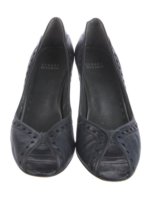 Stuart Weitzman Leather Lasercut Accents Pumps