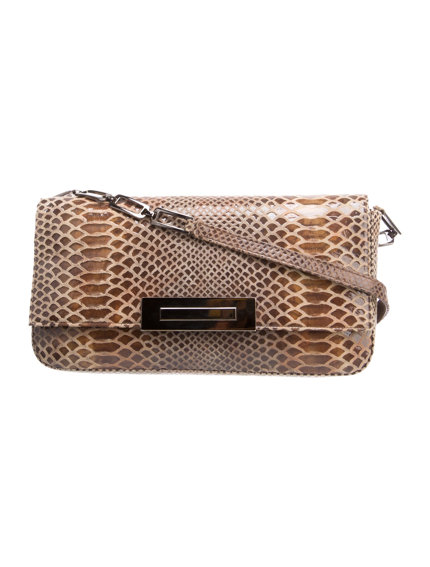 Stuart Weitzman Embossed Leather Shoulder Bag