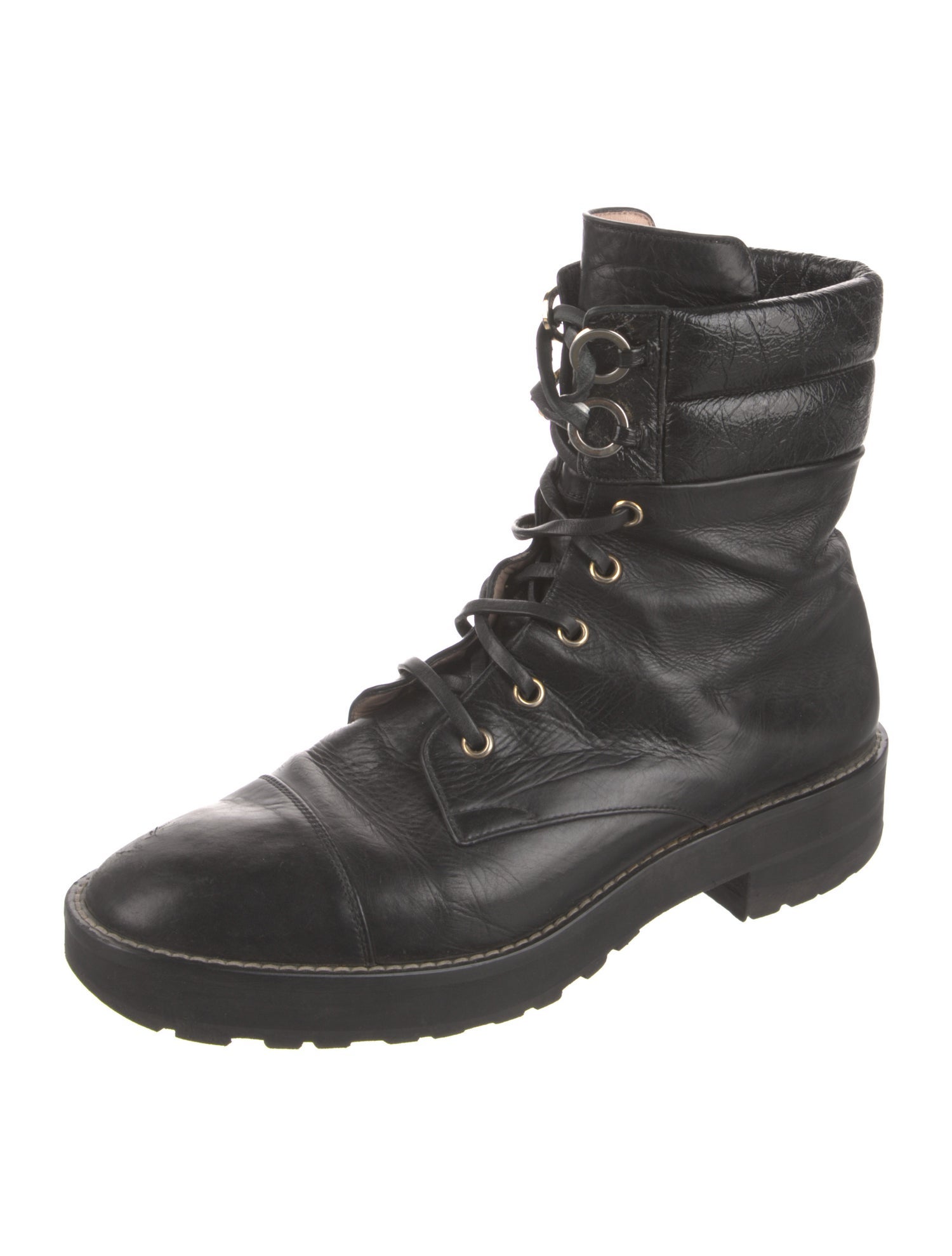 Stuart Weitzman Leather Combat Boots