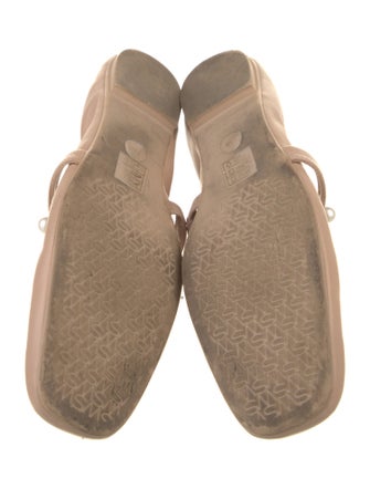 Stuart Weitzman Leather Beaded Accents Ballet Flats