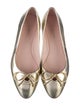 Stuart Weitzman Leather Bow Accents Ballet Flats