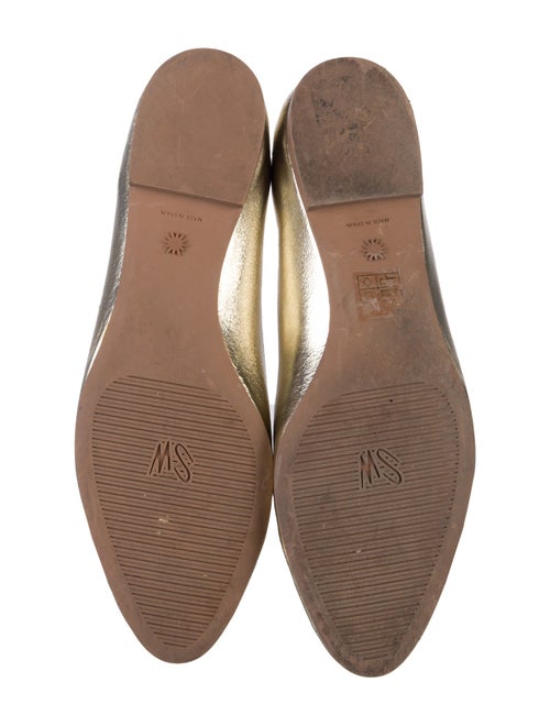 Stuart Weitzman Leather Bow Accents Ballet Flats