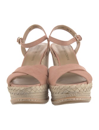 Stuart Weitzman Suede Braided Accents Espadrilles