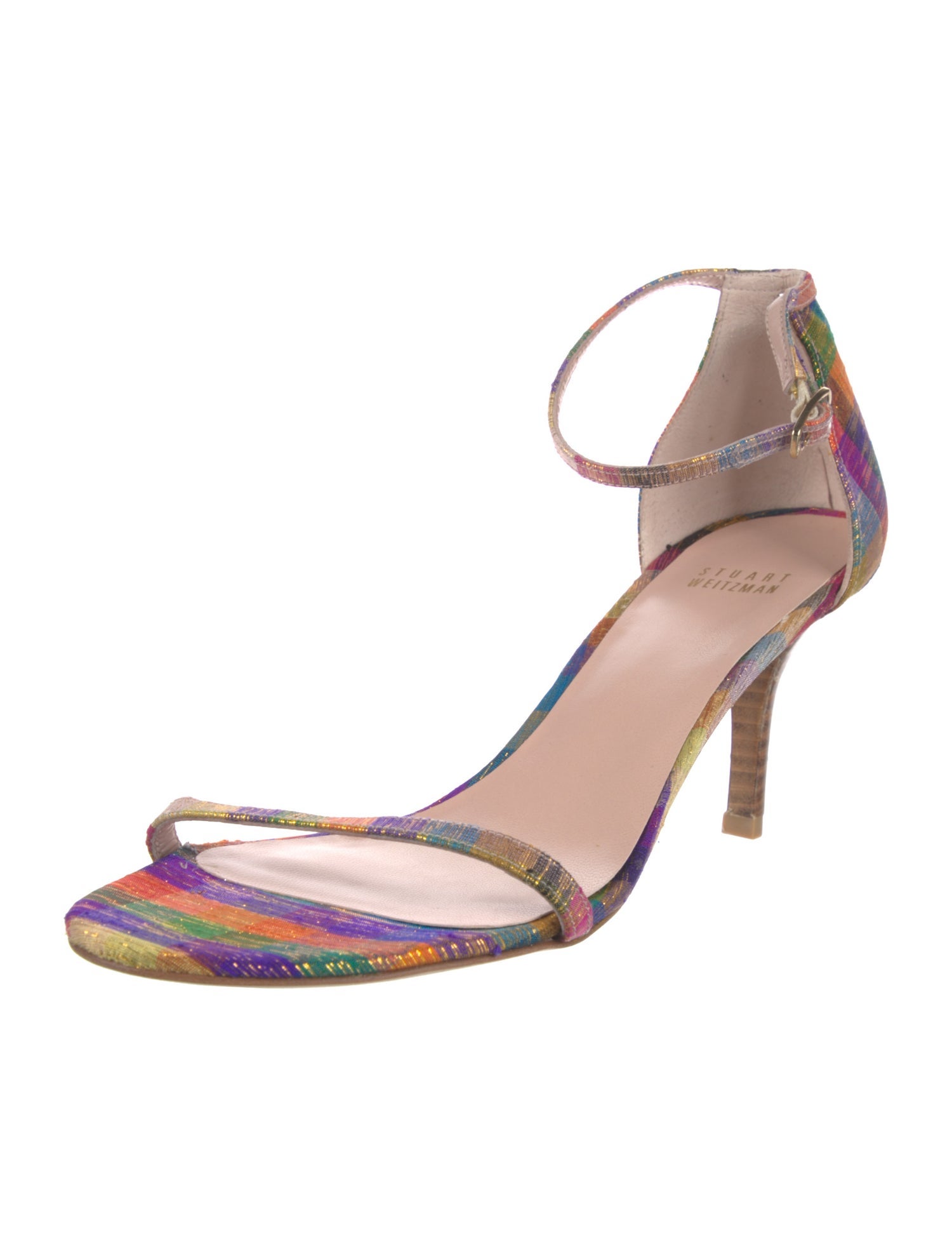 Stuart Weitzman Animal Print Glitter Accents Sandals