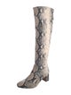 Stuart Weitzman Embossed Leather Animal Print Boots