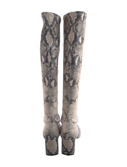 Stuart Weitzman Embossed Leather Animal Print Boots