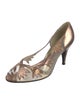 Stuart Weitzman Leather Floral Print D'Orsay Pumps