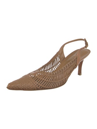 Stuart Weitzman Leather Slingback Pumps