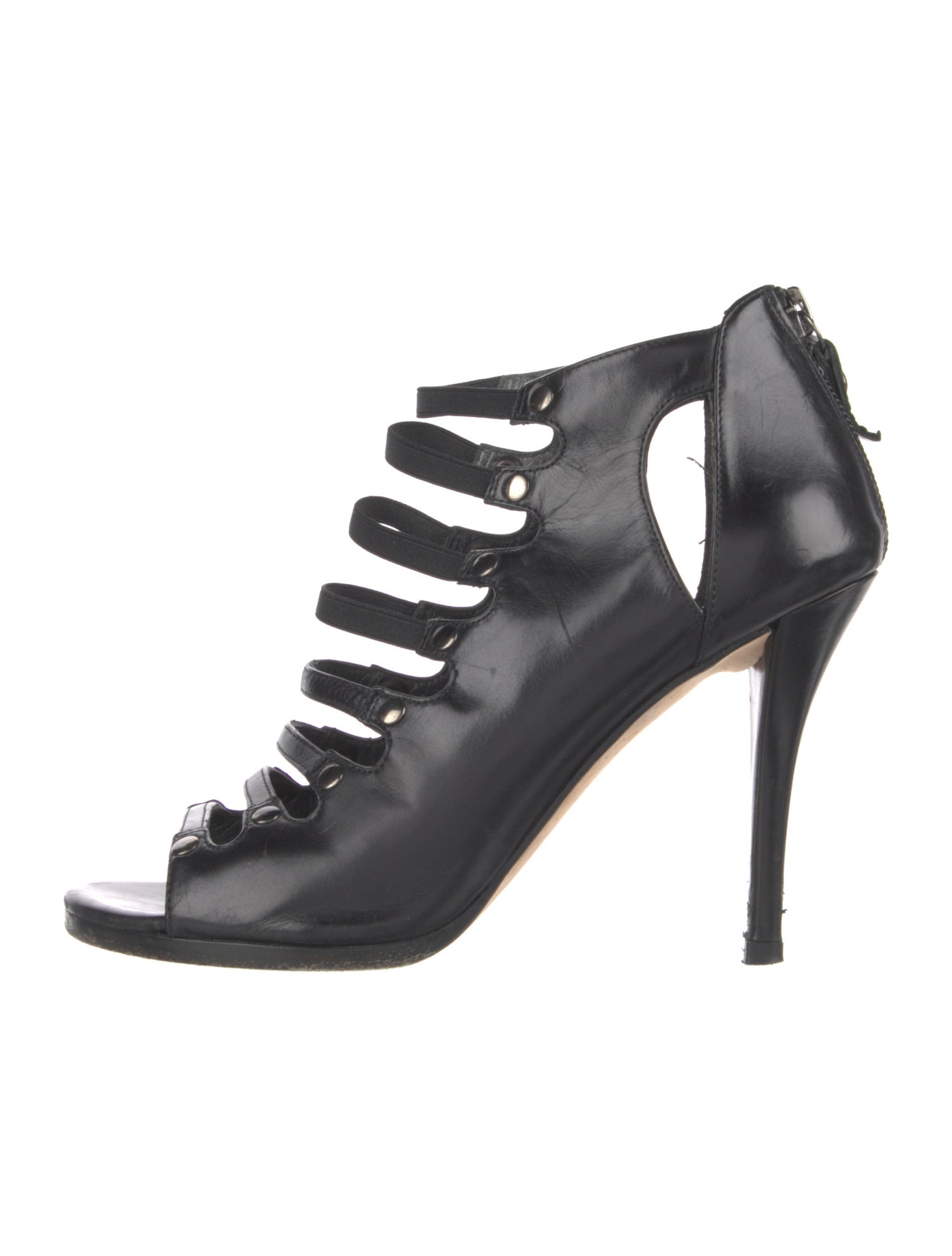 Stuart Weitzman Leather Cutout Accent Sandals