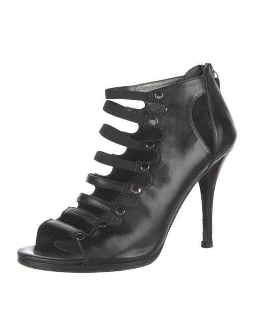 Stuart Weitzman Leather Cutout Accent Sandals