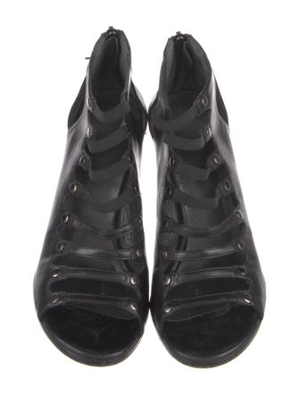 Stuart Weitzman Leather Cutout Accent Sandals