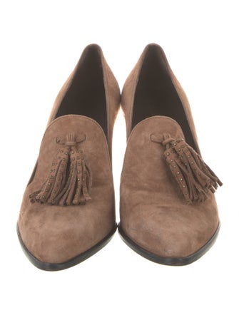 Stuart Weitzman Suede Tassel Accents Pumps